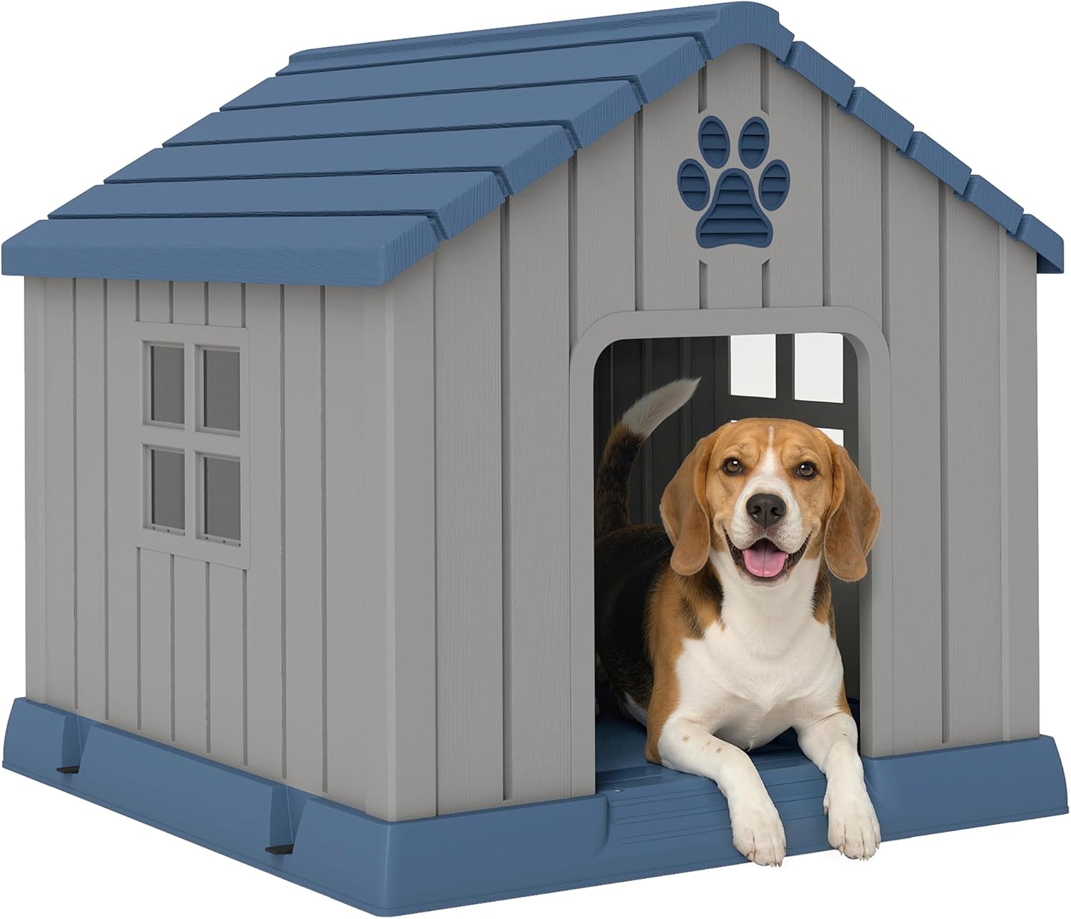 PawHut Niche pour Chien extérieur en polypropylène imperméable, ventilé, Ultra F