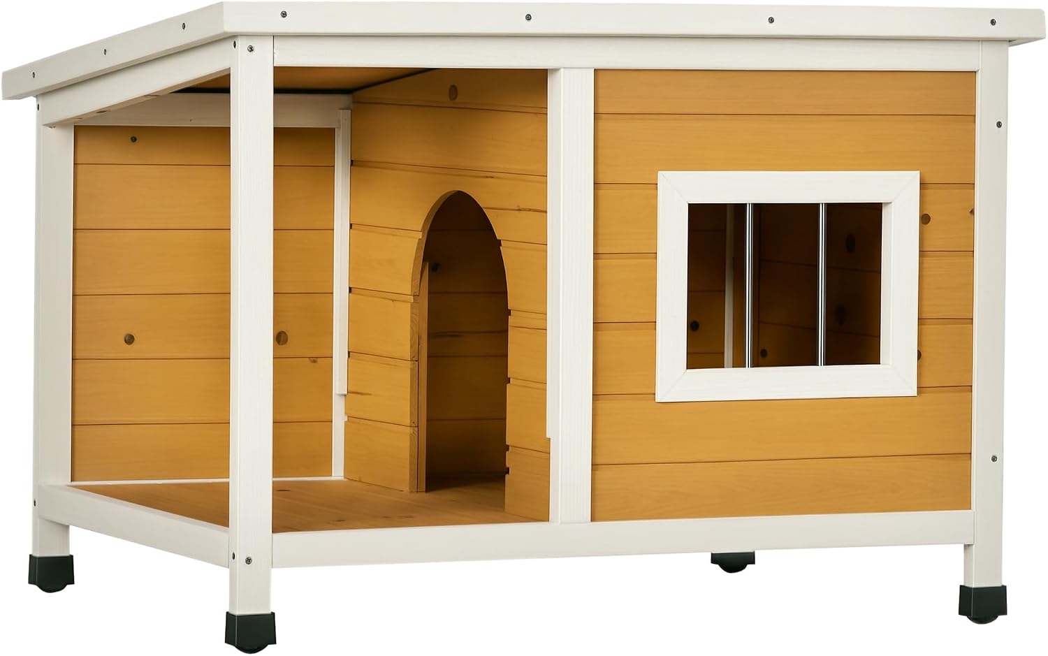 PawHut Niche pour Chien extérieur, Petit Chien, 85,5 x 62 x 60 cm, Orange | Mais